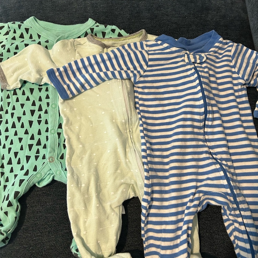 Striped Blue and Cream Kids One Piece